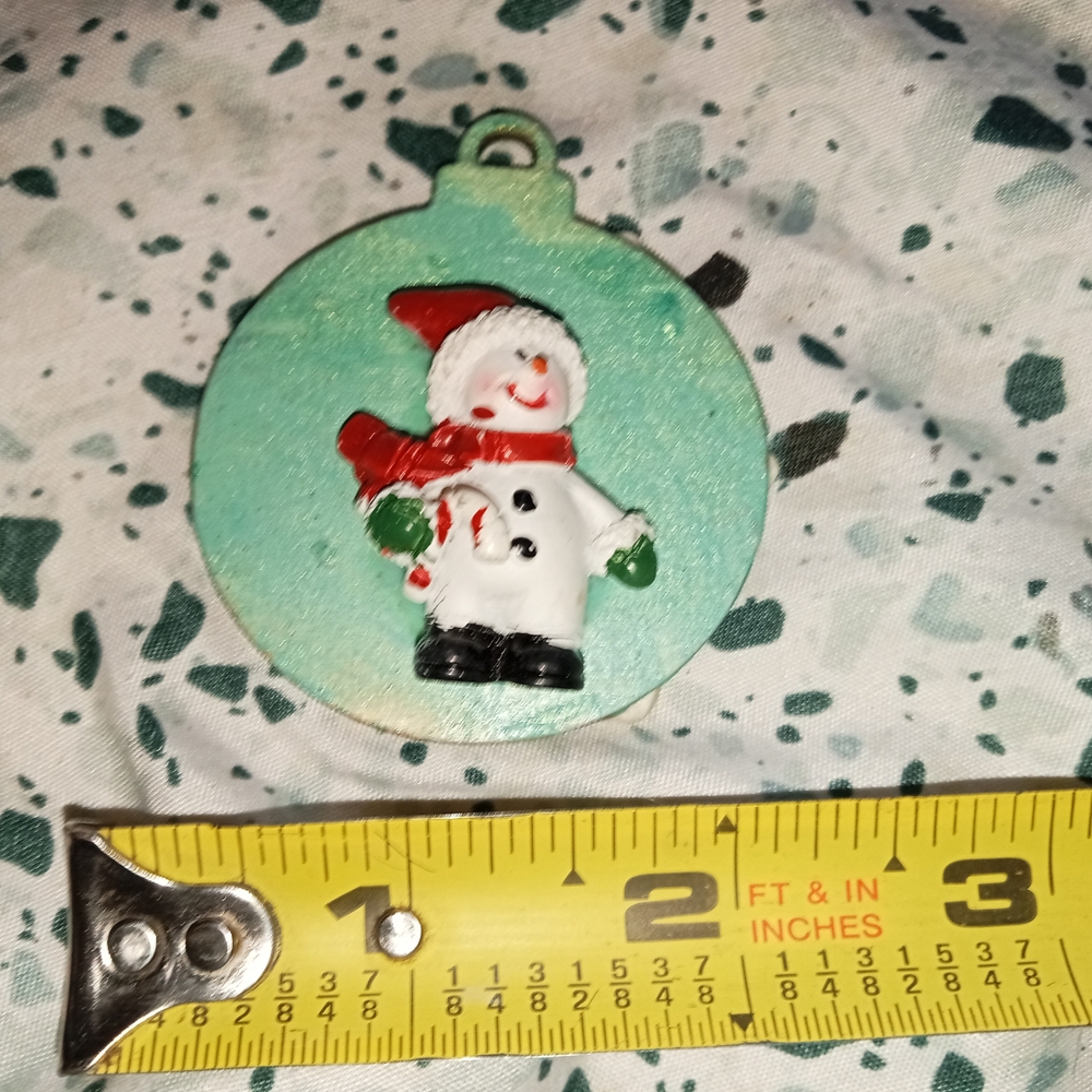 Snowman Ornament with Red Scarf